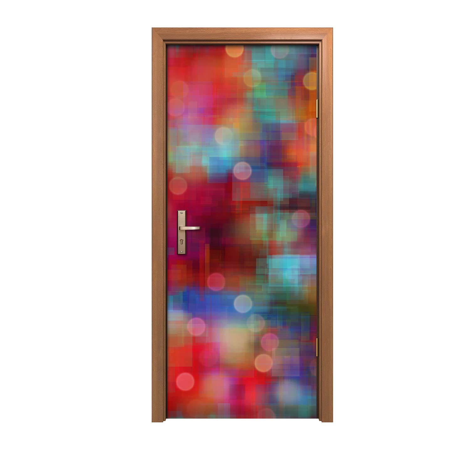 Autocollant de porte 90x200cm design abstraction pluvieuse pour mur