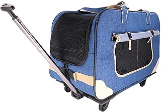 Reboque de bicicleta para animais de estimação para cães e gatos Estrutura de aço Carrinho de estimação médio e grande Carrinho de estimação dobrável Carrinho de bebê para cães de tamanho médio Gatos (Azul)