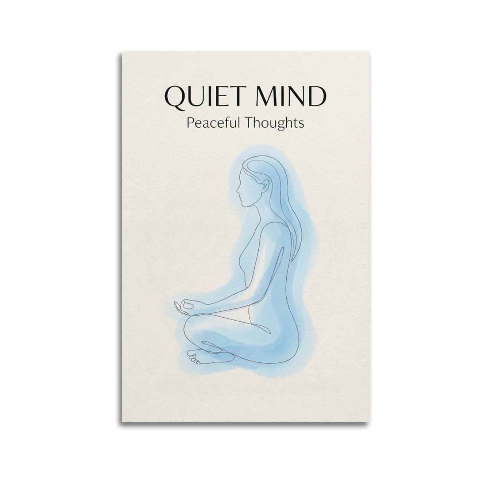 XKUGA Zen Meditation Poster Quiet Mind Blue Aura Calm Healing Balance Modern Decorative Canvas Prints - Ideal Wall Art for Family, Man Cave, Game Room, Boys & Girls Bedroom 20x30inch(50x75cm)