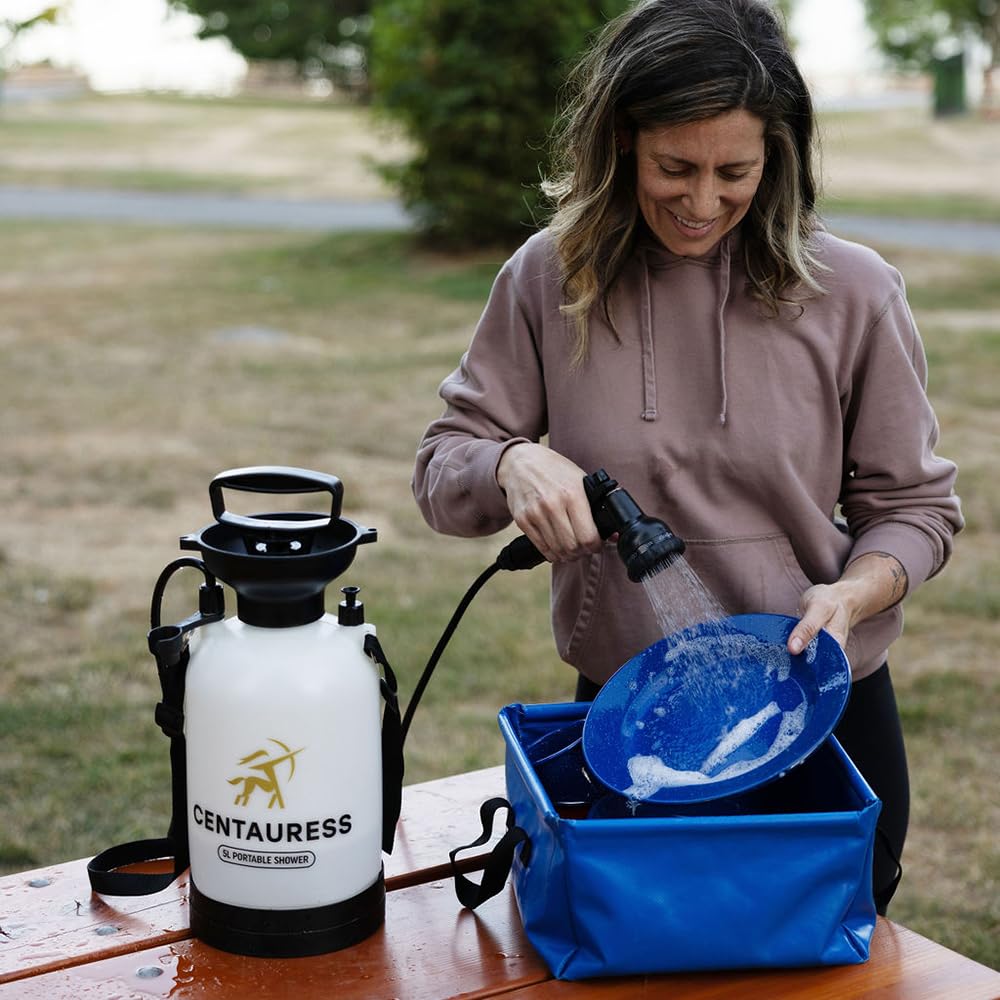 Pompe Douche Camping Douche De Camping Portable 6000 MAh - Pompe Et Affichage De La Tempu00e9rature - Set Plein Douche Camping Car Rechargeable