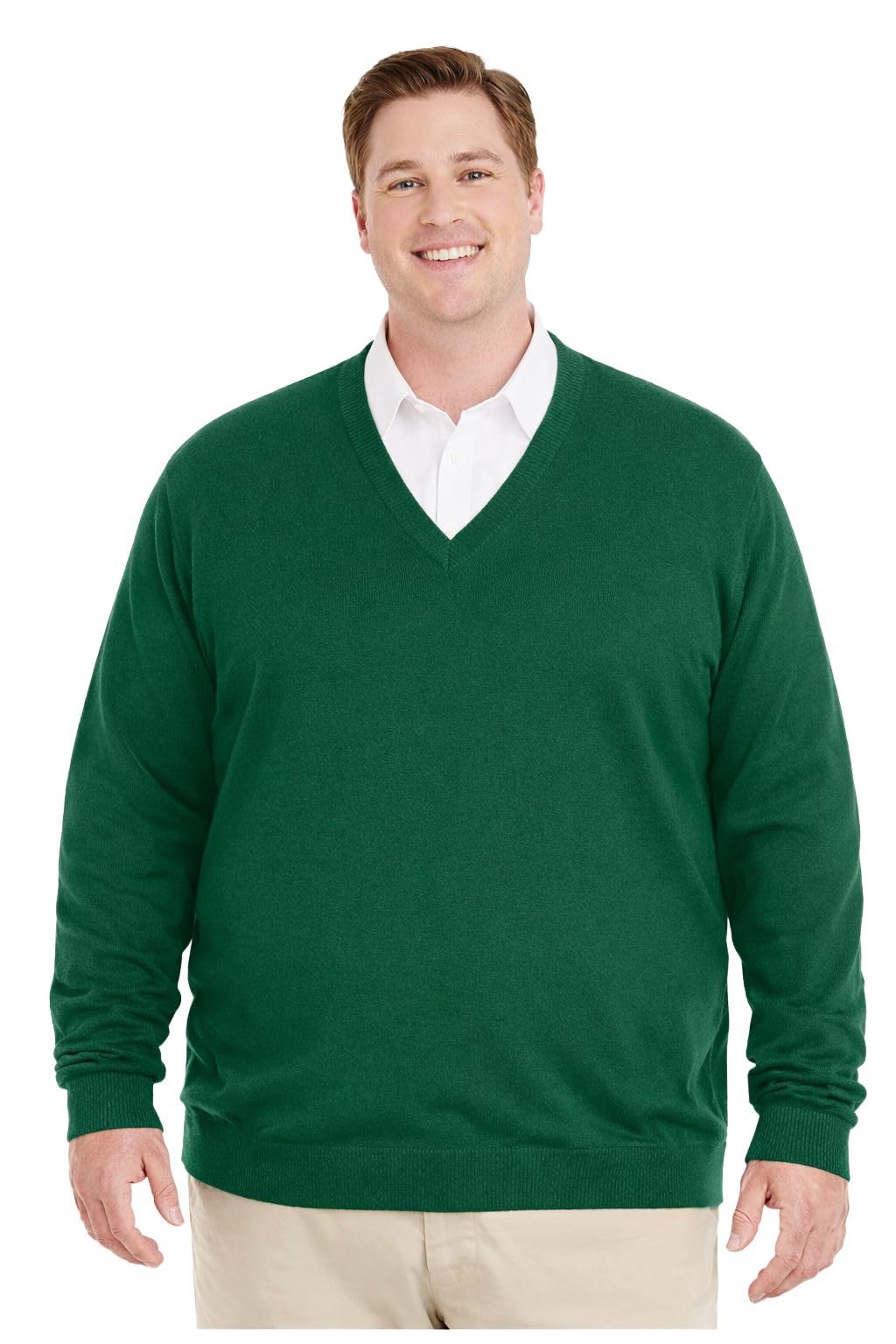 Men’s Plus Size Solid V-Neck Sweater | Full Sleeve Pullover | Soft Winter Knit | Regular Fit for Big & Tall Men-image-44