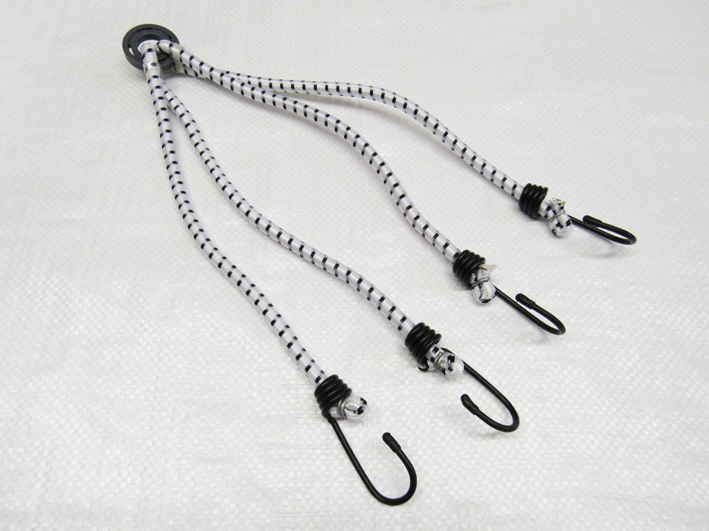 Secure Fix Direct White With Black Flecks Bungee Cord 4 Leg Octopus 8Mm X 600Mm (Shock Strap Hooks Tie Down Tarp Tent Canopy 60Cm)