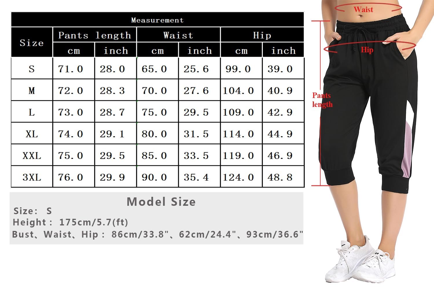 Marvmys Spodnie dresowe 3/4 Damskie 100% Bawełniane Spodnie Sportowe Damskie Letnie Spodnie Sportowe Damskie Spodnie Sportowe Damskie Casual Trening Wear Jogging Midi Spodnie do Jogi Damskie Z