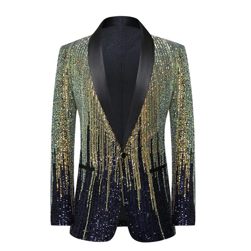 Men's Gradient Sequin Blazer - Luxury Sparkling Dinner Jacket for Banquet, Host4