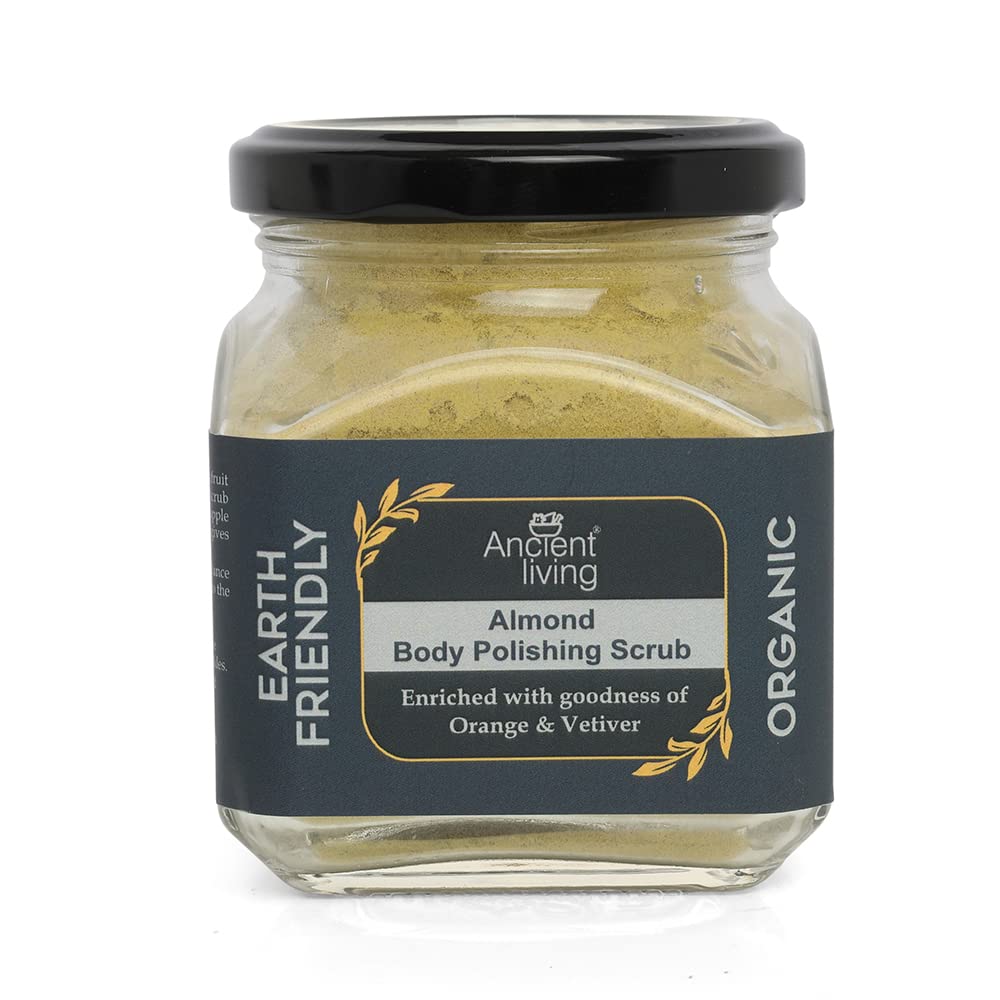 Ancient Living Organic Almond Body Polishing Scrub - 100 gm Jar-image-40
