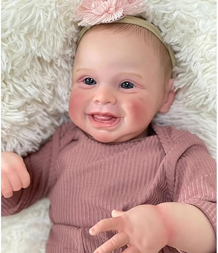Miniatura 3 de Pinky Reborn Muñecas de bebé niña como piel real de 20 pulgadas, 19.7 in, muñecas de bebé reales que se ven en la vida real, sensación de la vida