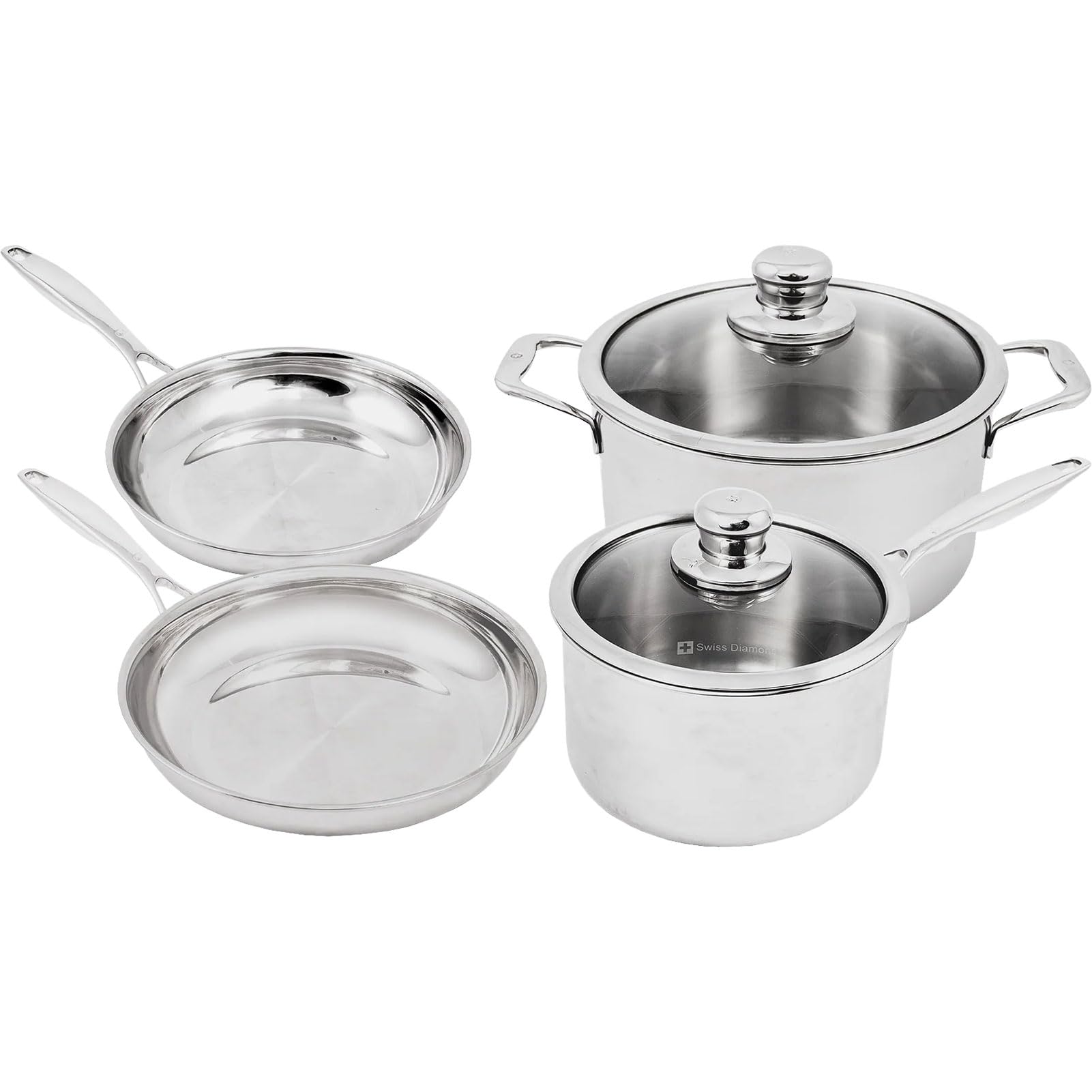 Amazon.com: SWISS DIAMOND Premium Clad 6-Piece Stainless Steel Set