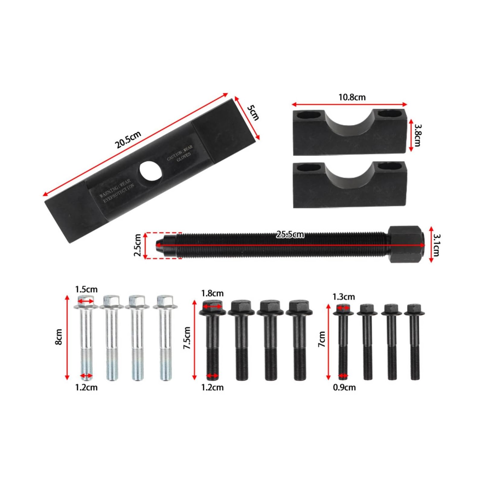 Amagogo Extracteur de Tulipe de Transmission pour Camion Outil Dépose Yoke Arrache Moyeu Poids Lourds Extracteur Transmission Renforcé Acier Solide Kit avec