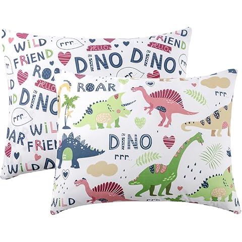 Aisawate Dinosaur Toddler Pillowcase 2 Pack Cover