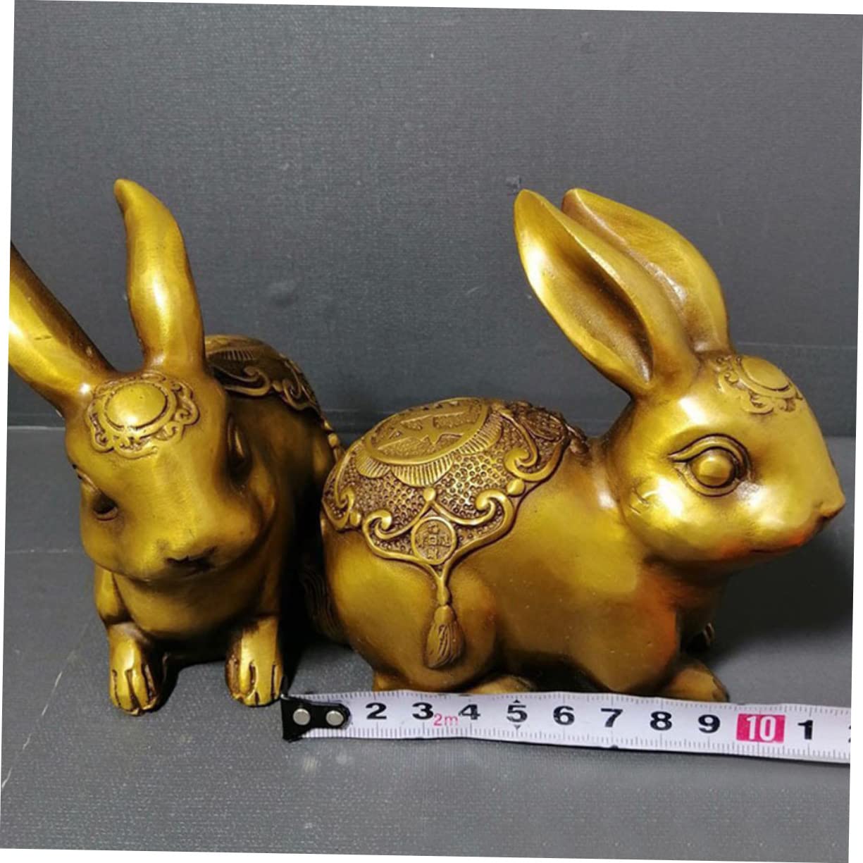 ULTECHNOVO Statue de Lapin en Cuivre Décoration Intérieure Détaillée Maison Bureau
