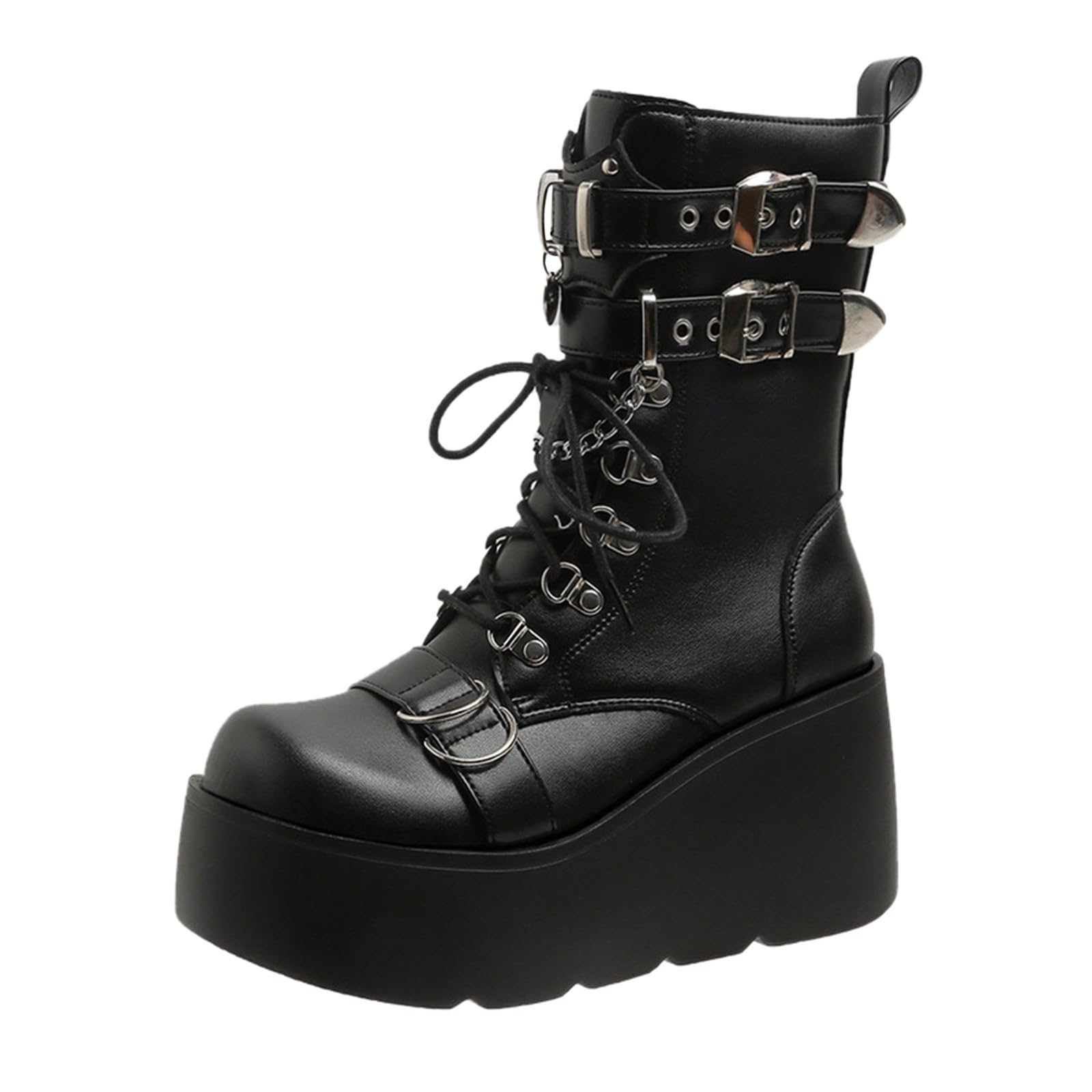 Stivali Donna Antiscivolo Stivaletti con Lacci e Cerniera Comodi Eleganti Stivaletto Leggero Caldi Robusti Versatili Stivali da Pioggia Autunno Inverno Stivaletti per Outdoor Neve Giardino e Trekking