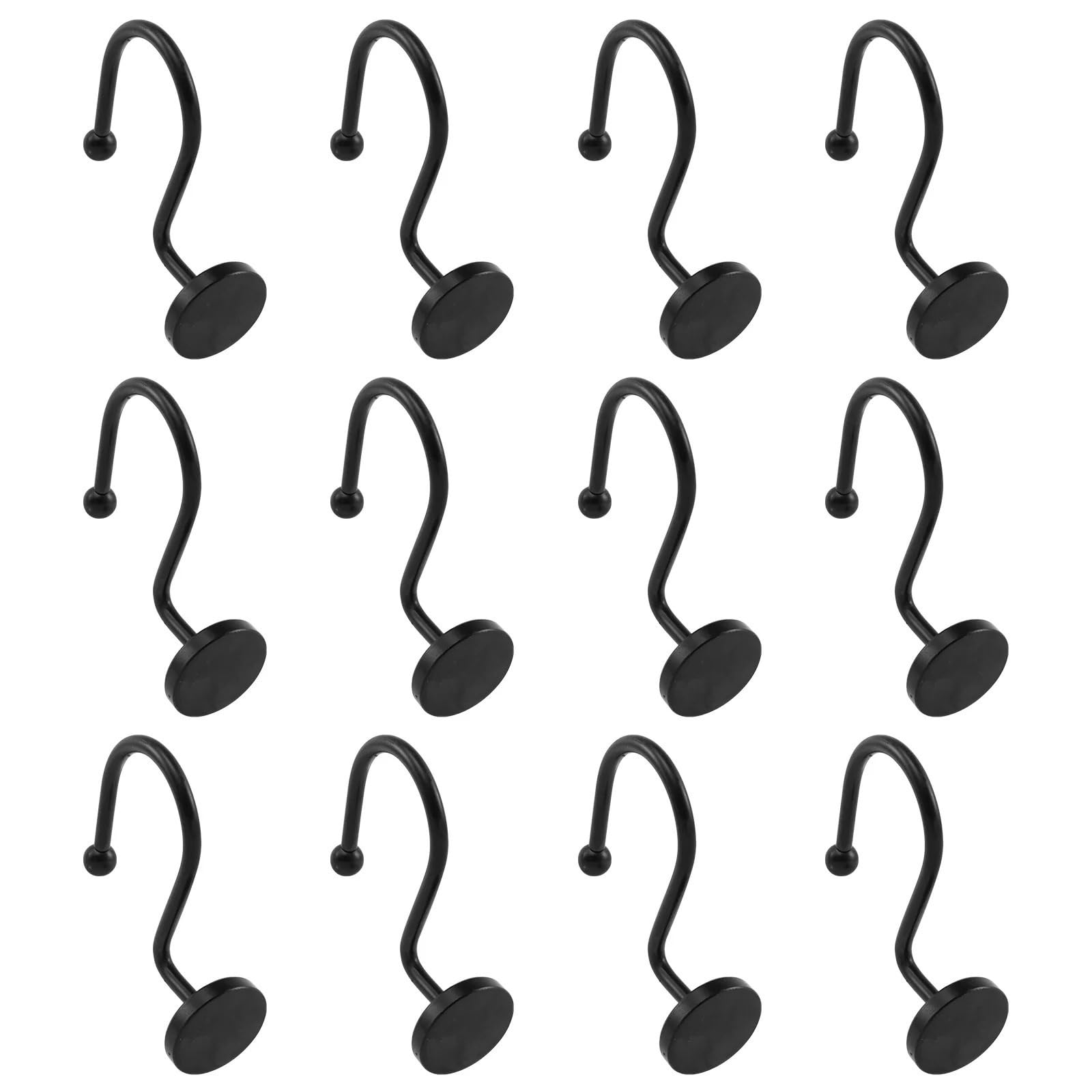 Shower Curtain Rings 12Pcs Shower Curtain Hooks Rings Smooth Glide Metal for Liner Bathroom Rod Hook