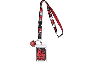 JUST FUNKY D&D Dungeons and Dragons Lanyard ID Badge Holder with Beholder Pendant