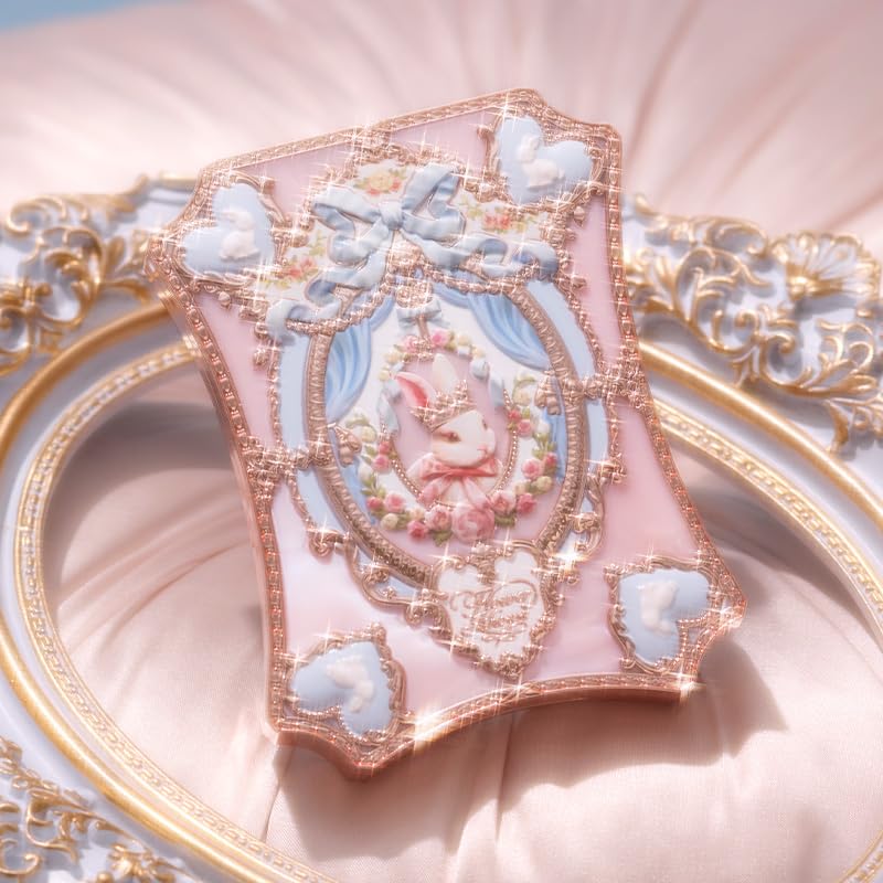 Flower Knows Bunny Garden 6-Color Makeup Palette,Berry Pink Face Makeup with 2 Matte + 2 Shimmer + 2 Satin Shades,Blendable & Smooth,Cute Make Up Gift,0.23 oz(03 Ruby Berry) - Image 6