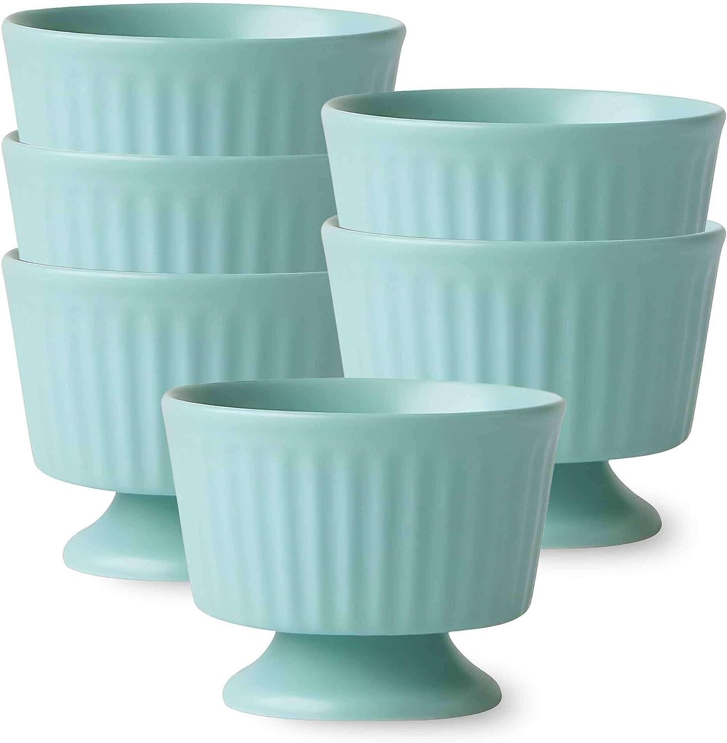 Platos de tapas, tazones de postre, Juego de ramequines, 120 ml, Ramekins de Creme Brulee, Plato de soufflé Platos a prueba de horno, Ramekins de soufflé, Ramekins for freidora de aire-azul-Juego de 4