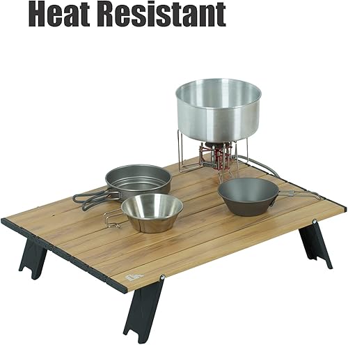 Miniatura 6 de iClimb Mesa plegable ultraligera y compacta para picnic en la playa con bolsa de transporte, dos tamaños (Naturaleza - L)