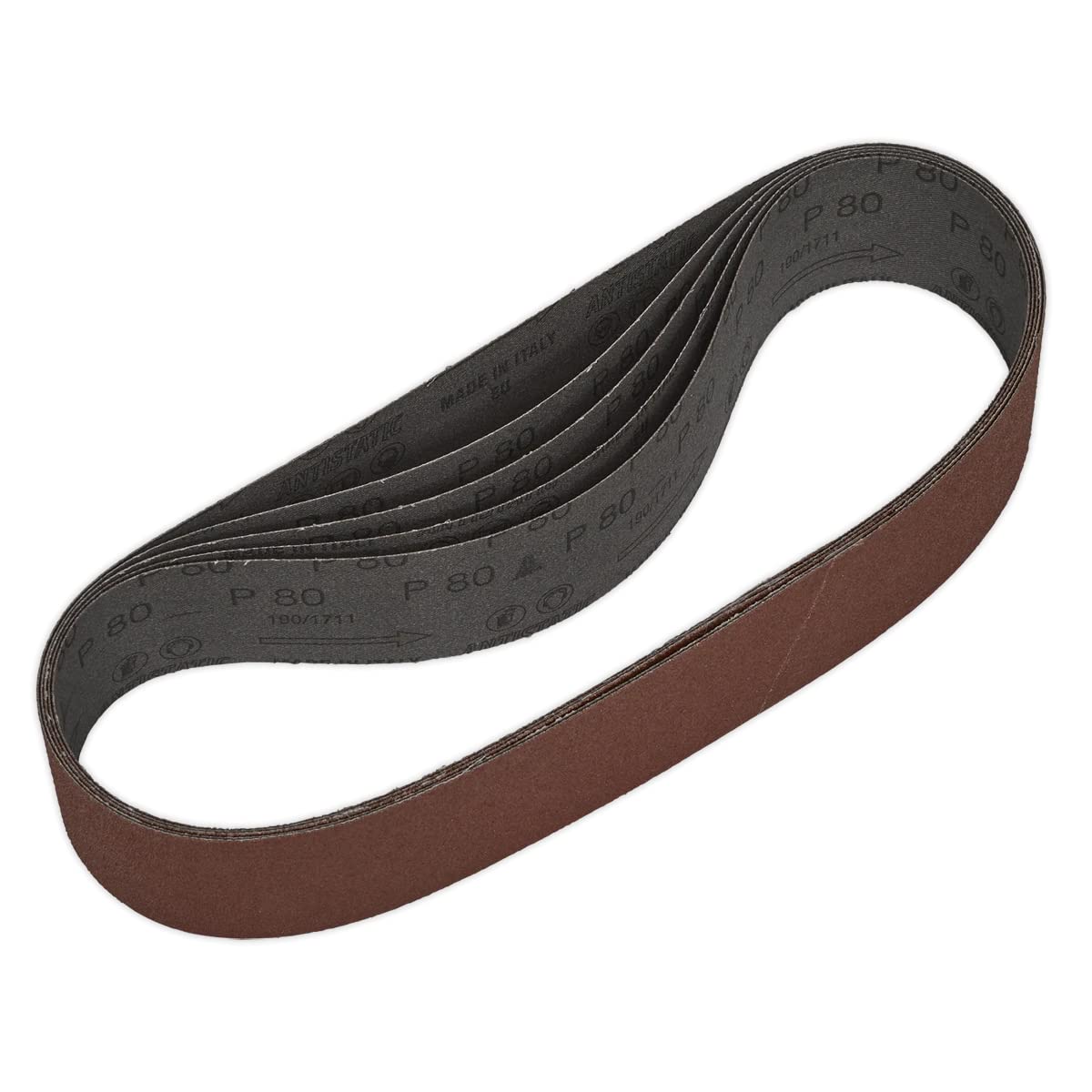Sealey Sanding Belt 50 x 686mm 80Grit Pack of 5 Garage Workshop DIY