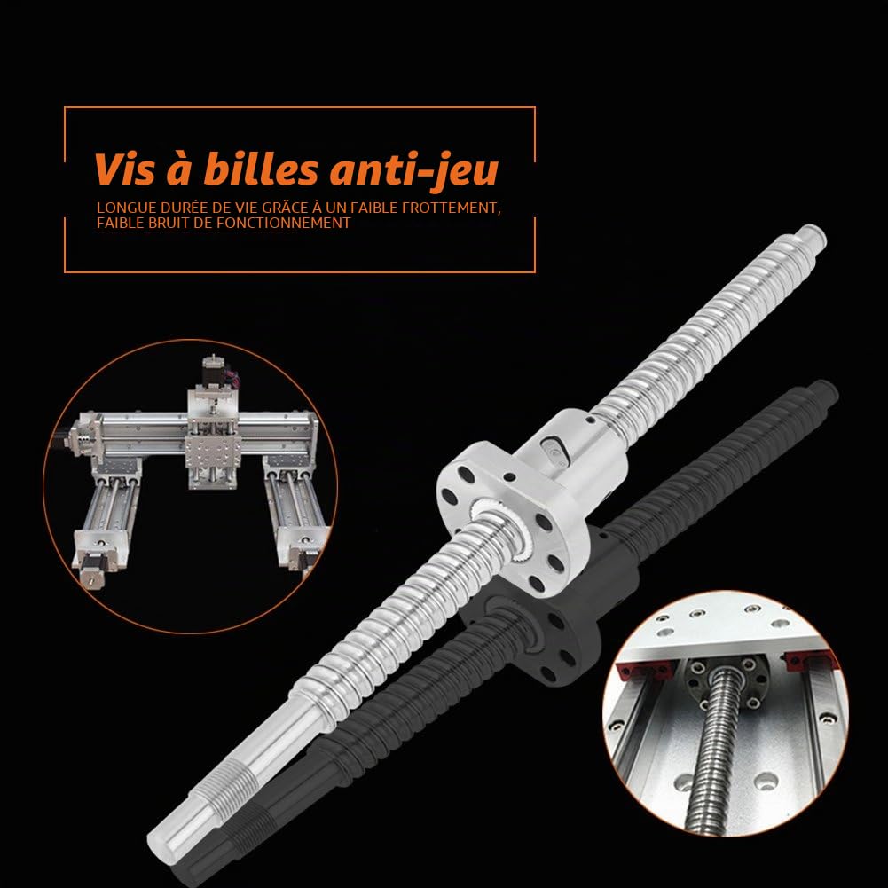 Vis à Billes Laminées de 300 mm SFU1605 Pièces Détachées CNC Anti-retour de Jeu avec Contre-écrou sans Supports Latéraux
