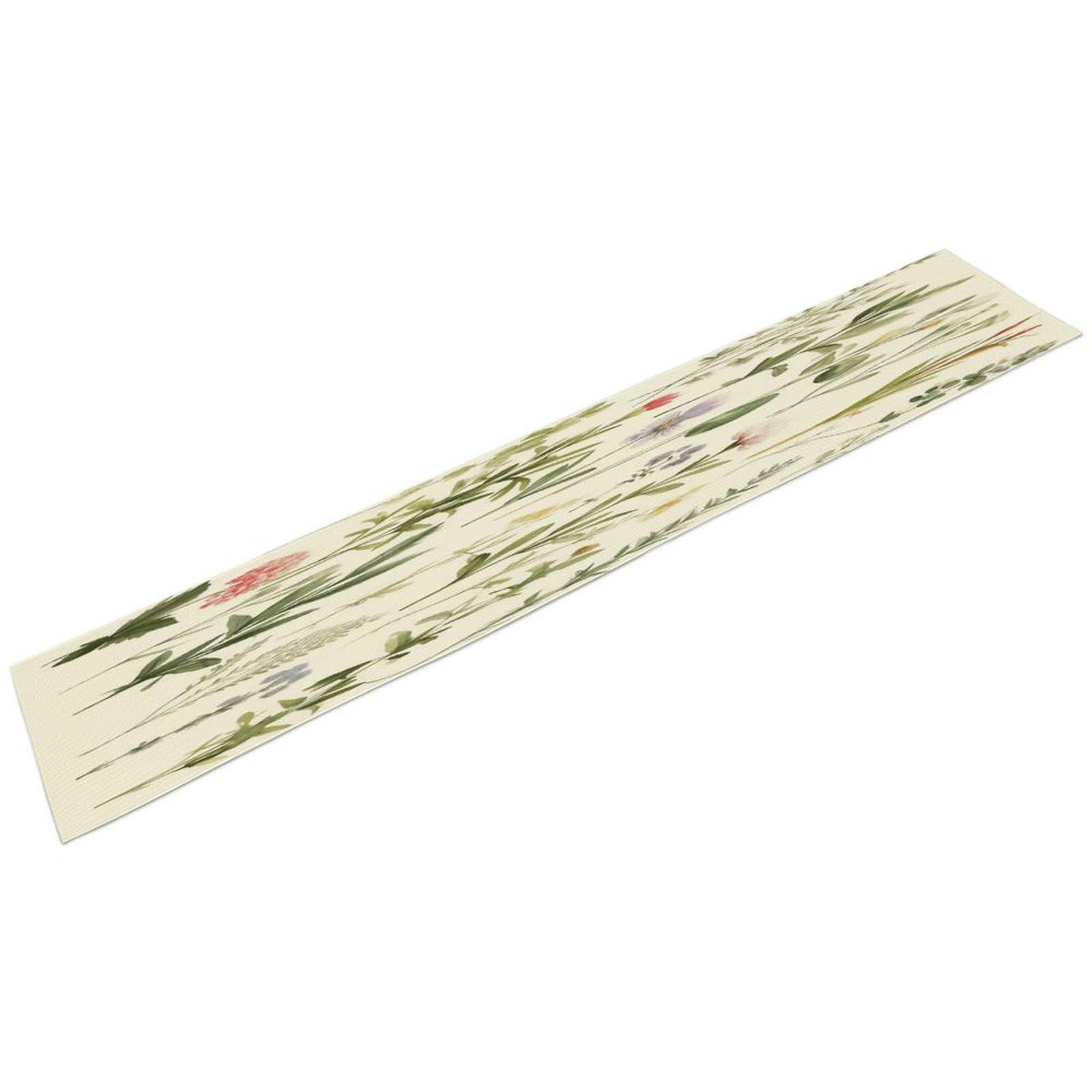 Season Watercolors of Herbs Flowersb Table Runner Personality Patterned Linen Table Runner Wrinkle Resistant Tablemat Country Rustic Farmhouse Tables Runners Kitchen Dining Table Decoration