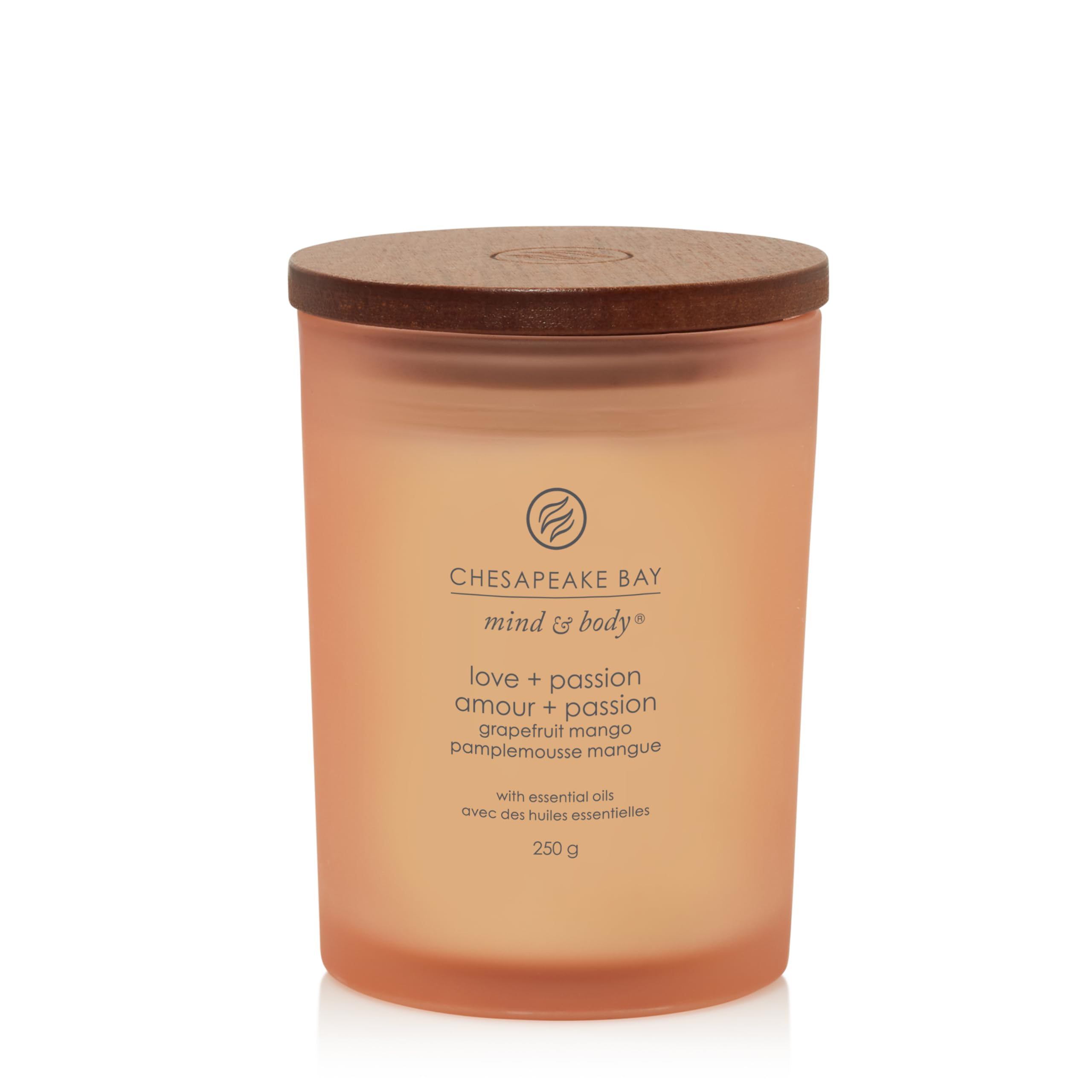 Chesapeake Bay Scented Candle | Love & Passion (Grapefruit Mango) Medium Aromatherapy Tumbler Candle | Burn Time: Up to 57 Hours | Mind & Body Collection | Gifts for Women