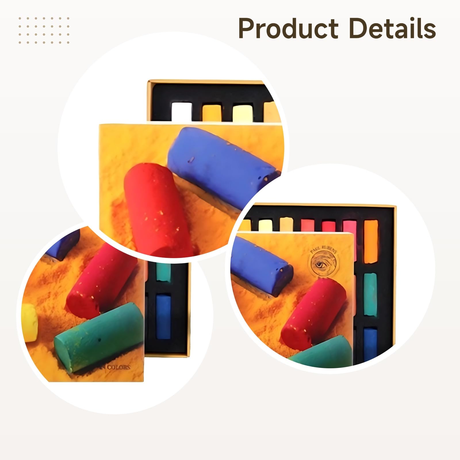 24 Farben Soft Pastellkreiden für Künstler, handgefertigte Pastellstifte für große Flächen und Details, Kunstbedarf, quadratische Box für einfache Aufbewahrung und Mitnahme