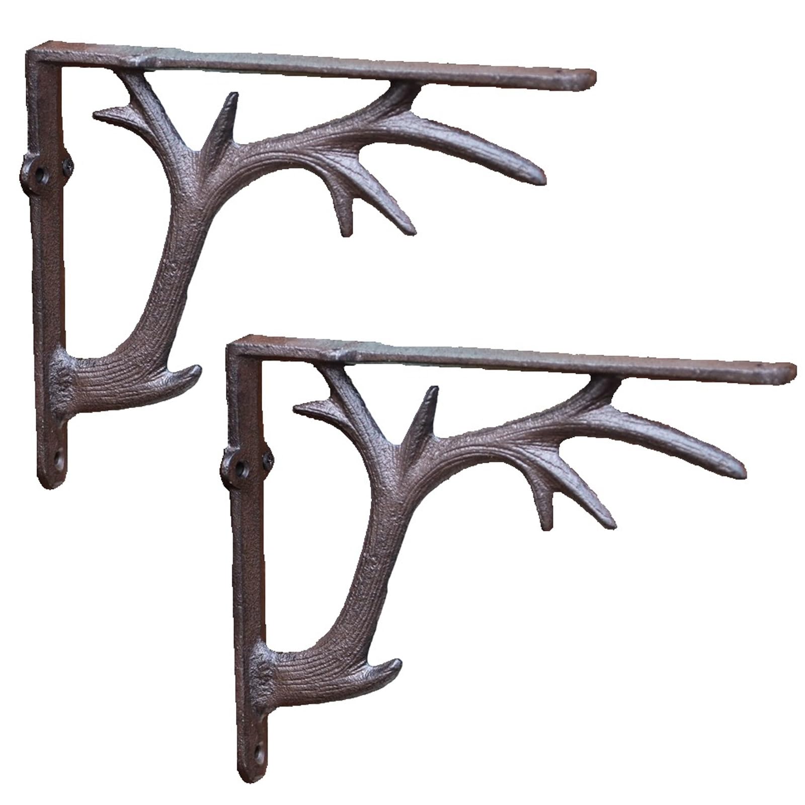 2 Pezzi Staffe per Mensole in Ghisa,Reggimensola da Muro,Supporti per Scaffali di Metallo Galleggiante,Staffa Angolari 90 Gradi per Decorative di Giardino,con Viti (24,8cm)