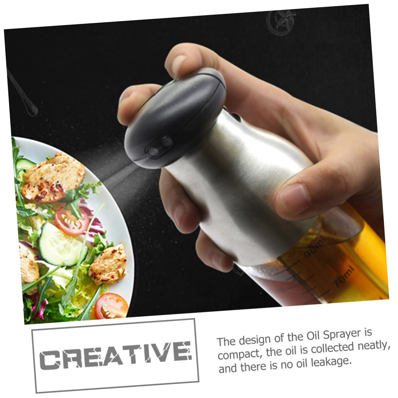 Ciieeo Oil Spraying Bottle Portable Oil Dispenser for Cooking Stainless Steel