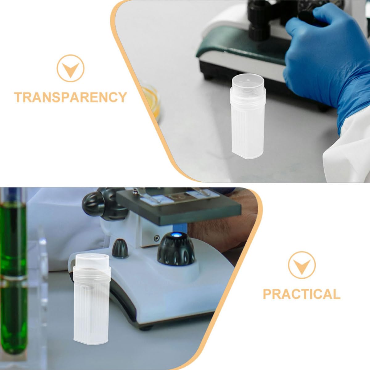 Frascos con Tapa de Tinción de Alta Transparencia de Plástico Capacidad de 5 Portaobjetos, Paquete de 4 Unidades, Ideales para Tinción Celular para Laboratorio