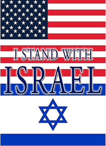 Miniatura 2 de Bandera de jardín con texto en inglés "I Stand with Israel", bandera de Estados Unidos de 12.5 x 18 pulgadas, bandera de doble cara con apoyo para