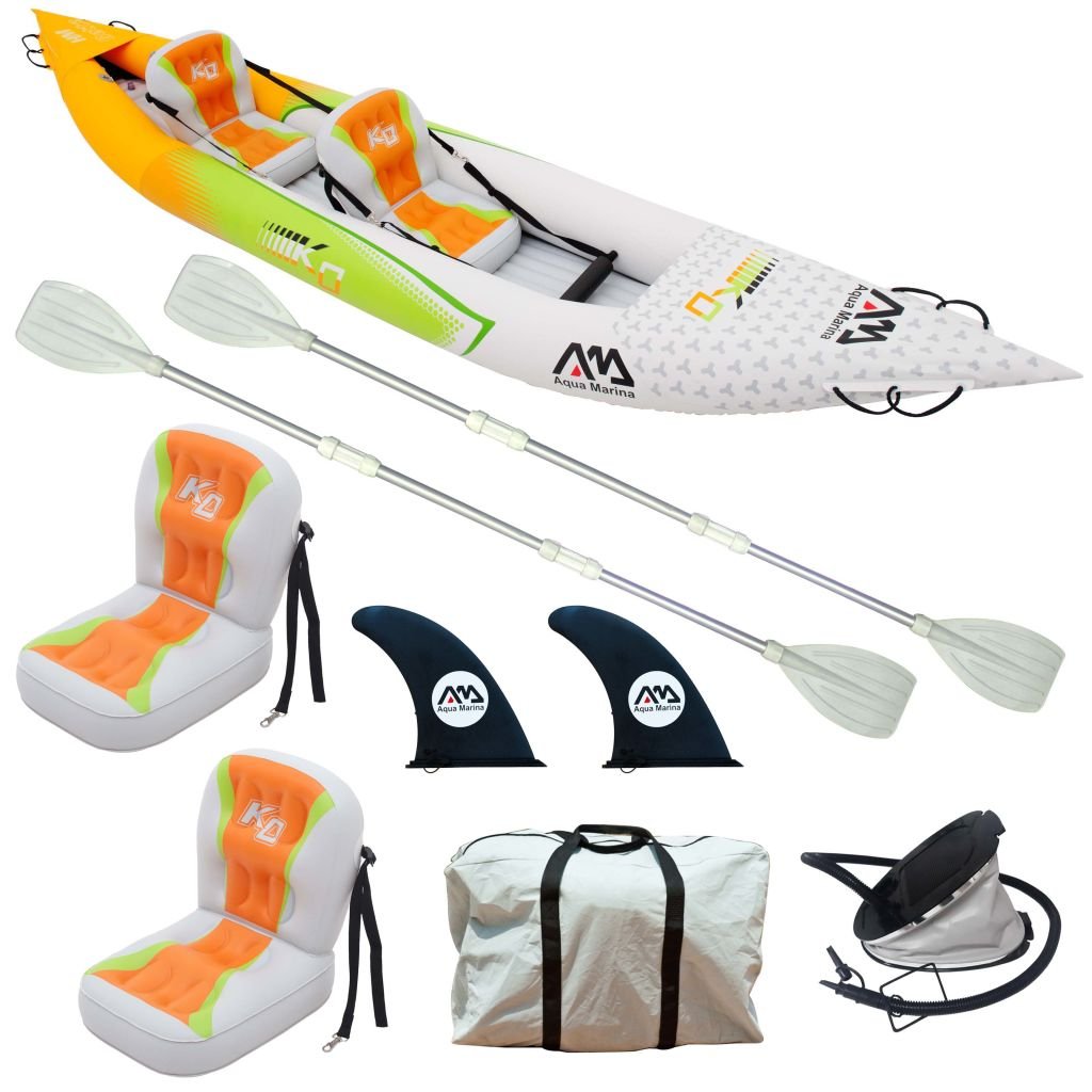 Aqua Marina Kayak Inflable 2 Personas Bote Kayac Hinchable Deporte Agua Remo