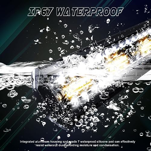 Image of 12 Inch 72W LED Light Bar White /Amber Flasing Strobe Light with Six Modes Driving Fog Lights Spot Flood Combo Beam Bumper Lights with Switch Wiring Harness for Offroad Truck 4WD SUV ATV UTV