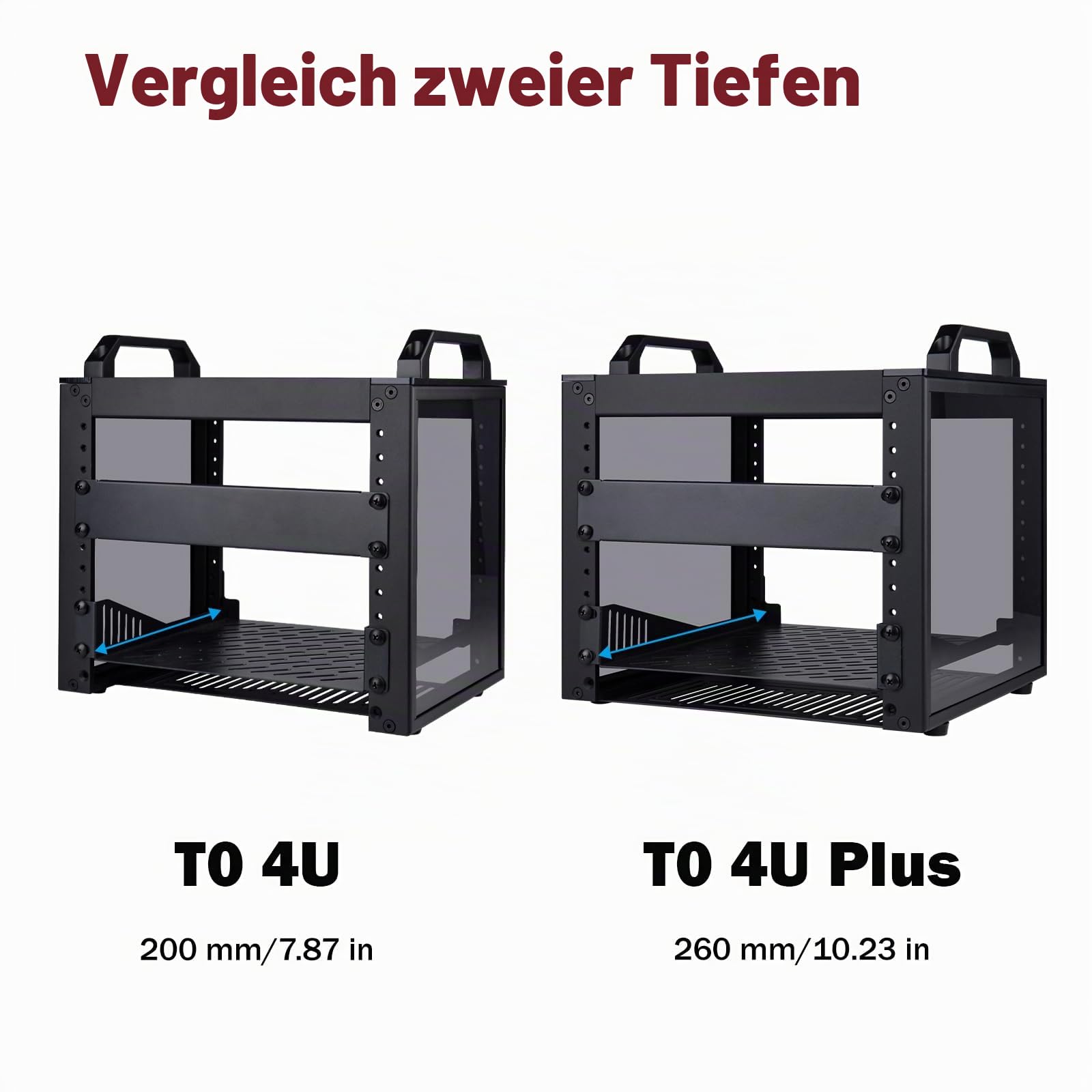 GeeekPi DeskPi RackMate T0 Plus, 4U 10 Zoll Serverschrank, 260 mm Tiefes Mini-Rack mit Regalboden & Blindplatte, für NAS, AV- & Netzwerktechnik (Schwarz)