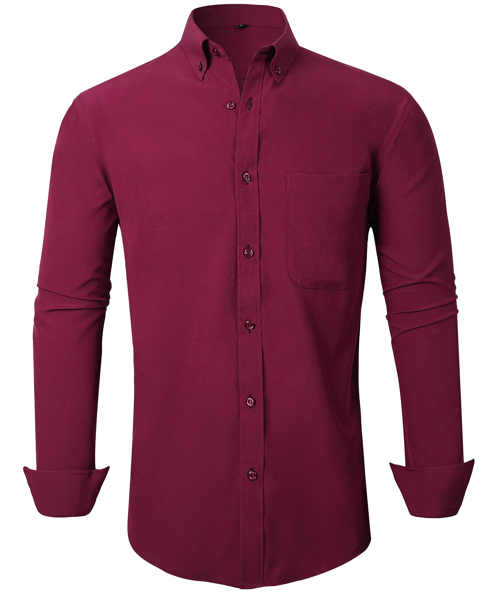 GEEK LIGHTING Mens Dress Shirts Regular Fit Long Sleeve Stretch