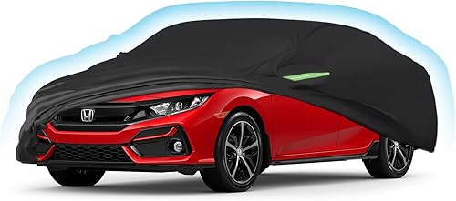 Proadsy 2024 Upgrade Car Cover for Honda Civic 2016-2023 2024, Waterproof All Weather for Automobiles, Windproof Snowproof Rain Hail Sun UV