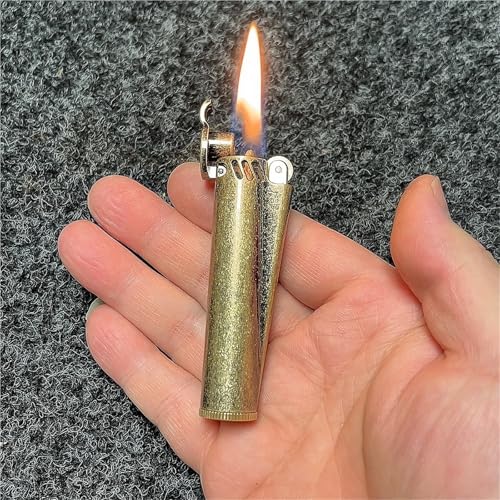Encendedores de trinchera vintage, reutilizables, diseño de latón antiguo, regalos elegantes para hombres, padres y maridos, artículos coleccionables geniales y únicos