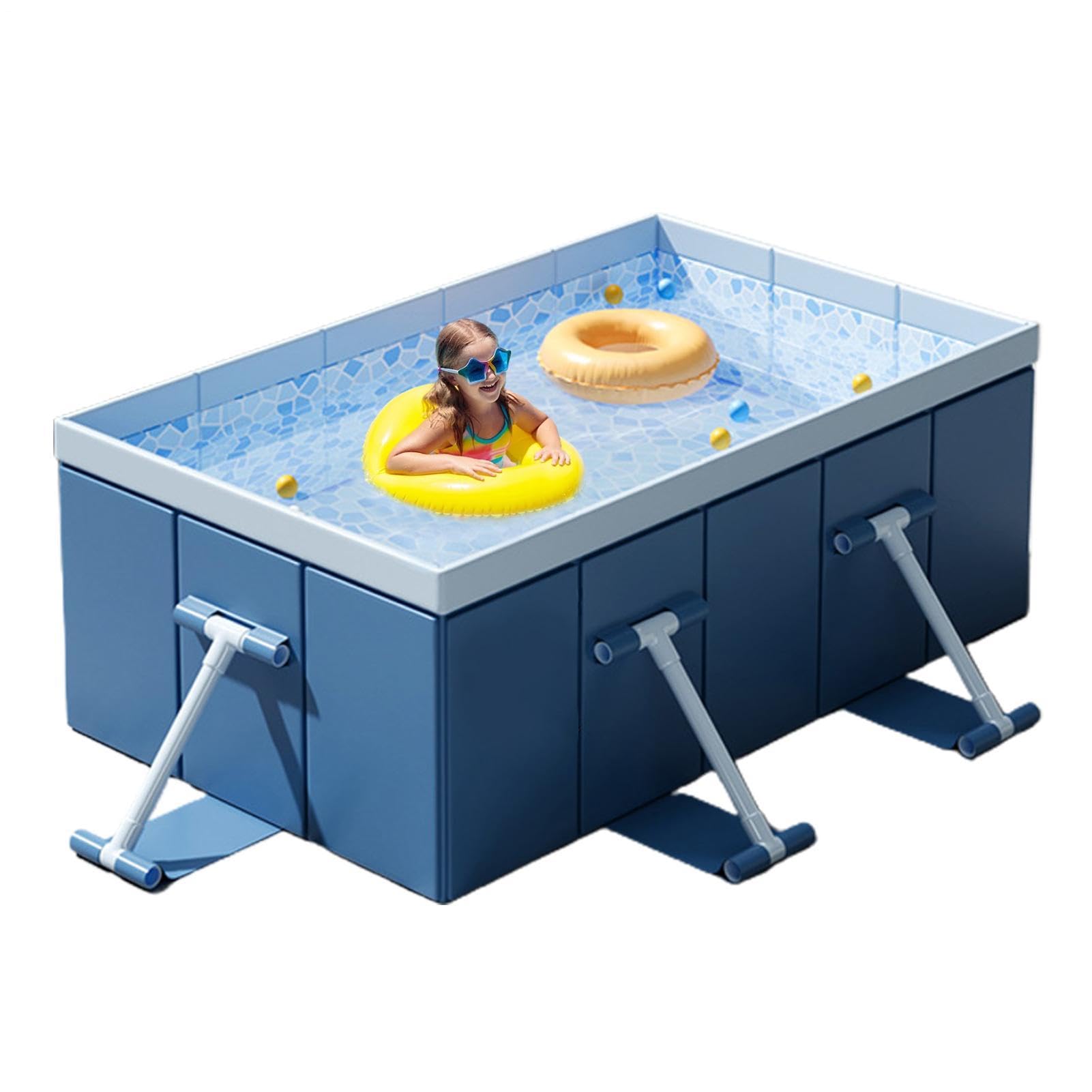 Faltbarer Hundepool, faltbarer Schwimmbad Klappende Kinderrahmen | Sommer -Wasserspielzeug für Hunde, Haustiere, Kinder und Erwachsene