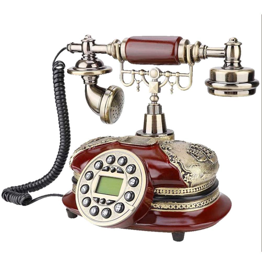 Telefon retro, zabytkowy telefon, staromodny telefon przewodowy z obsługą FSK i DTMF, identyfikacja dzwoniącego do salonu, sypialni, gabinetu, hotelu, 5500A, niebieski