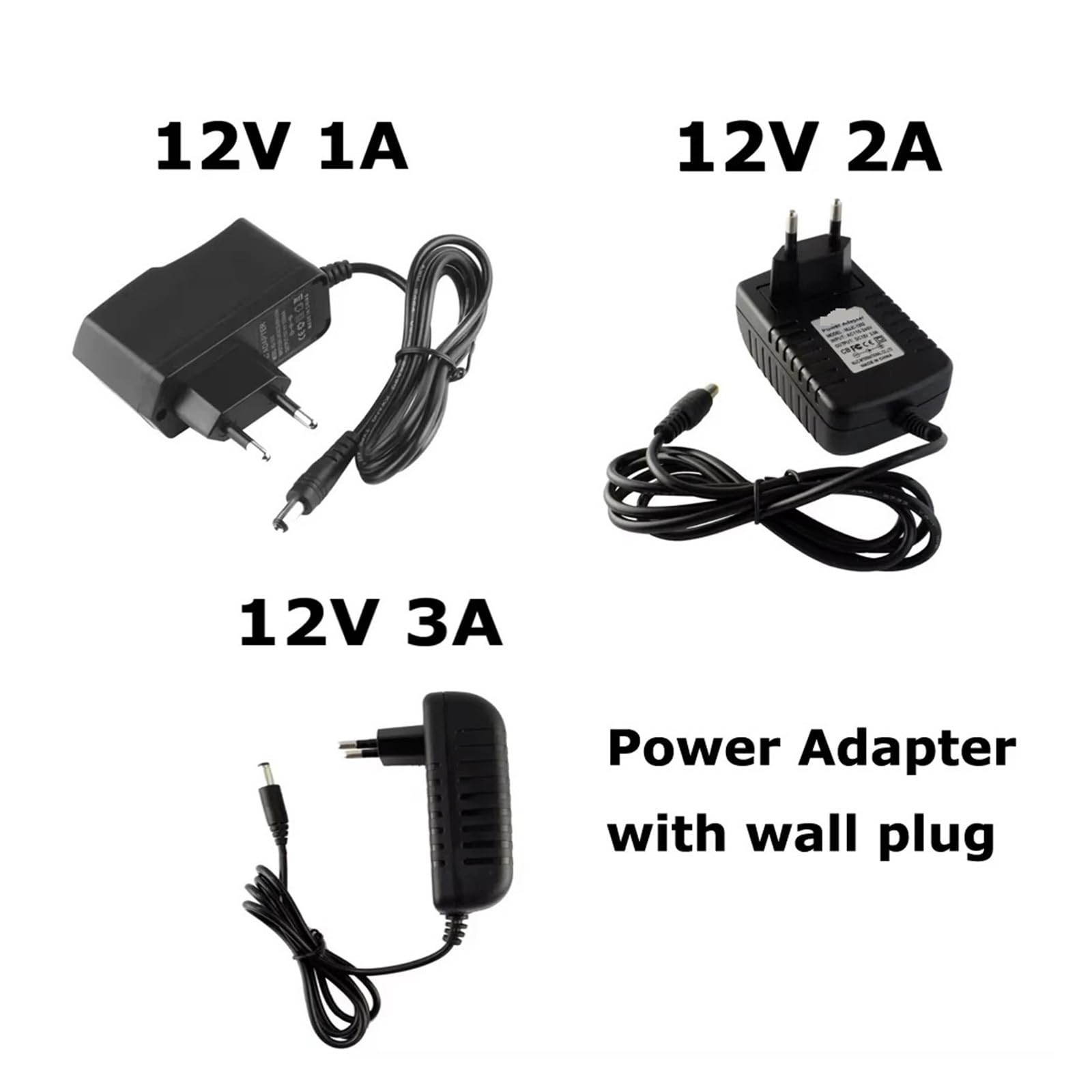 DC 12V Adapter Netzteil LED Treiber Schalttransformator 1A 2A 3A 5A EU AC 110V 220V auf 12 Volt LED-Lichtleiste Netzteil (EU Netzstecker, 12V 2A)
