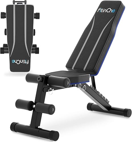 Miniatura 11 de Banco de pesas plegable ajustable para gimnasio en casa, capacidad de 660 libras, banco de entrenamiento multifuncional, resistente y duradero para