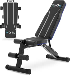 FitinOne Adjustable Folding Weight Bench for Home Gym, 660 lbs Capacity, Multi-Functional Workout Bench