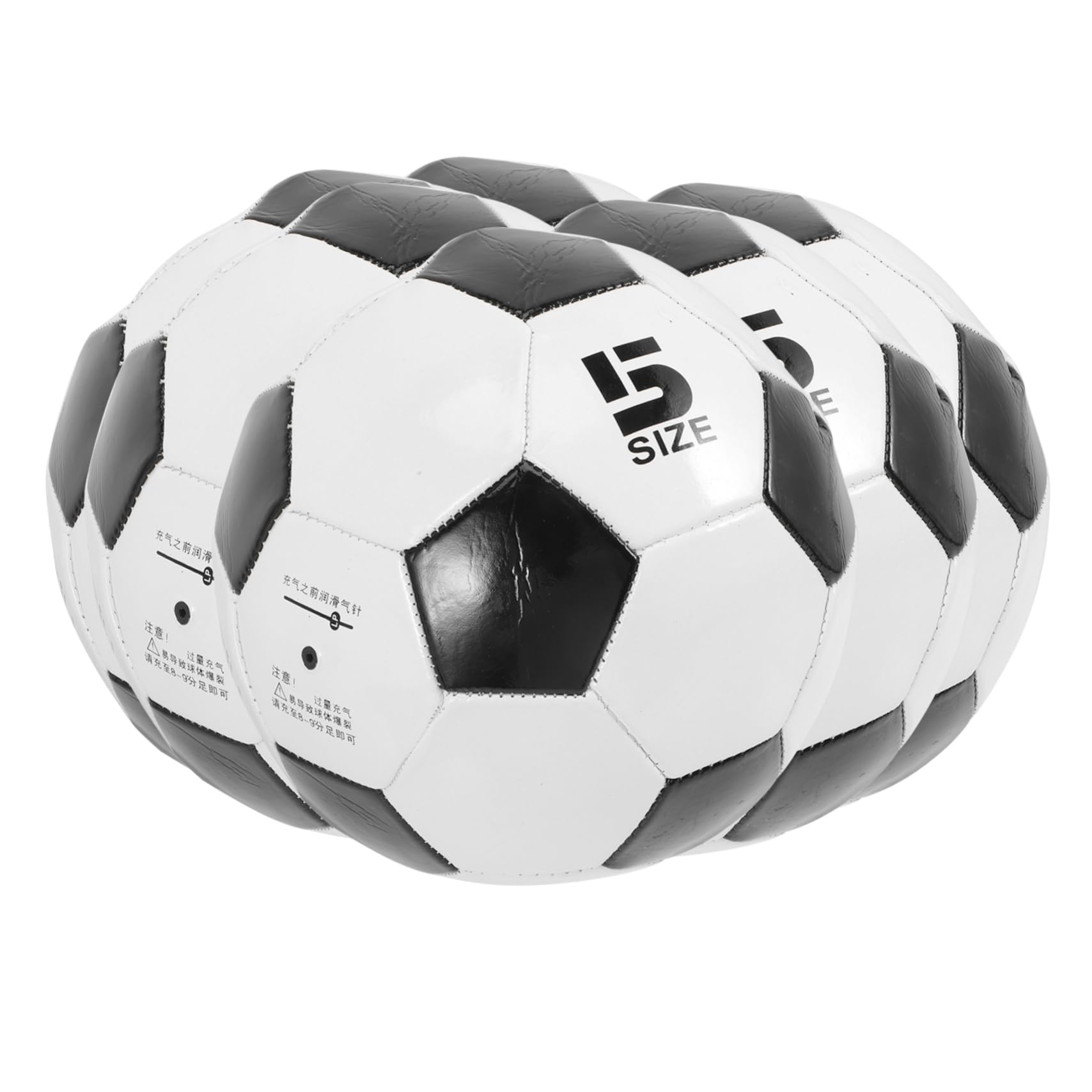 Sosoport Pallone da Calcio PVC Misura 5, Set 6 Pezzi, per Allenamento e Pratica, Alta Elasticità, per Ragazzo Ragazza, per Sport e Gioco