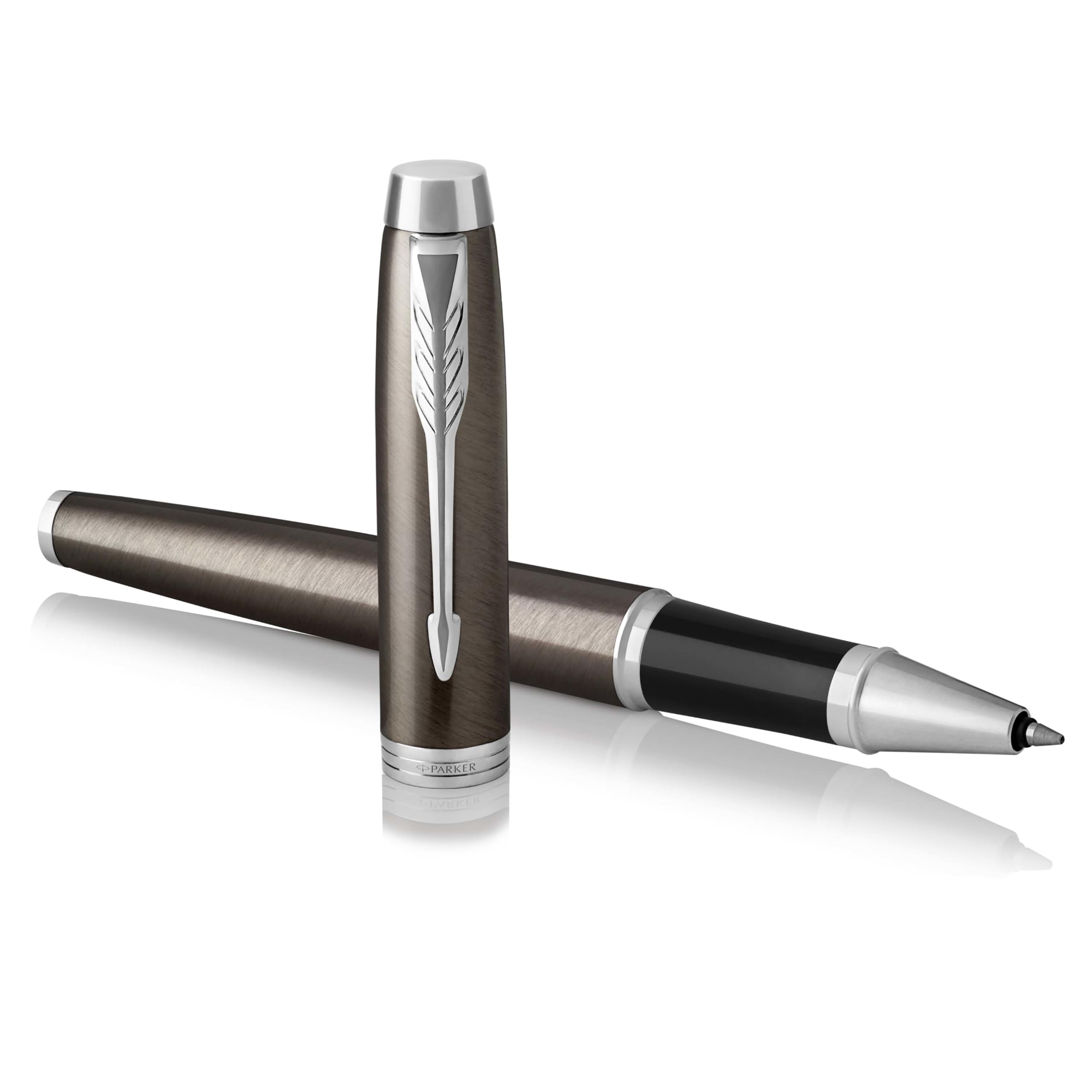 Parker IM roller, espresso scuro, punta fine, nero, confezione regalo, 1 pezzo (confezione da 1)