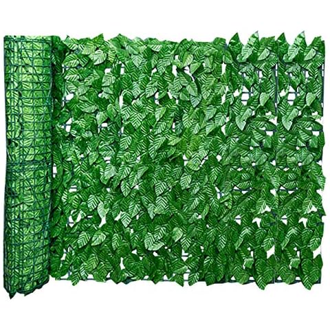 GoldCister Artificial Leaf Screening, Expanding Trellis Fence Roll With Ivy Leaves, UV Fade Protected Privacy Hedging Wall Landscaping Garden Fence Balcony Screen 3(L) X0.5(W) m Cover