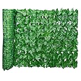 GoldCister Artificial Leaf Screening, Expanding Trellis Fence Roll With Ivy Leaves, UV Fade Protected Privacy Hedging Wall Landscaping Garden Fence Balcony Screen 3(L) X0.5(W) m