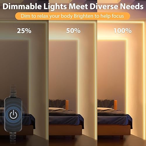 Miniatura 2 de Lamomo Luces LED de neón, 24 V blanco cálido regulable, tira de luces LED flexibles impermeables de 65.6 pies, tira de luces LED de neón de silicona