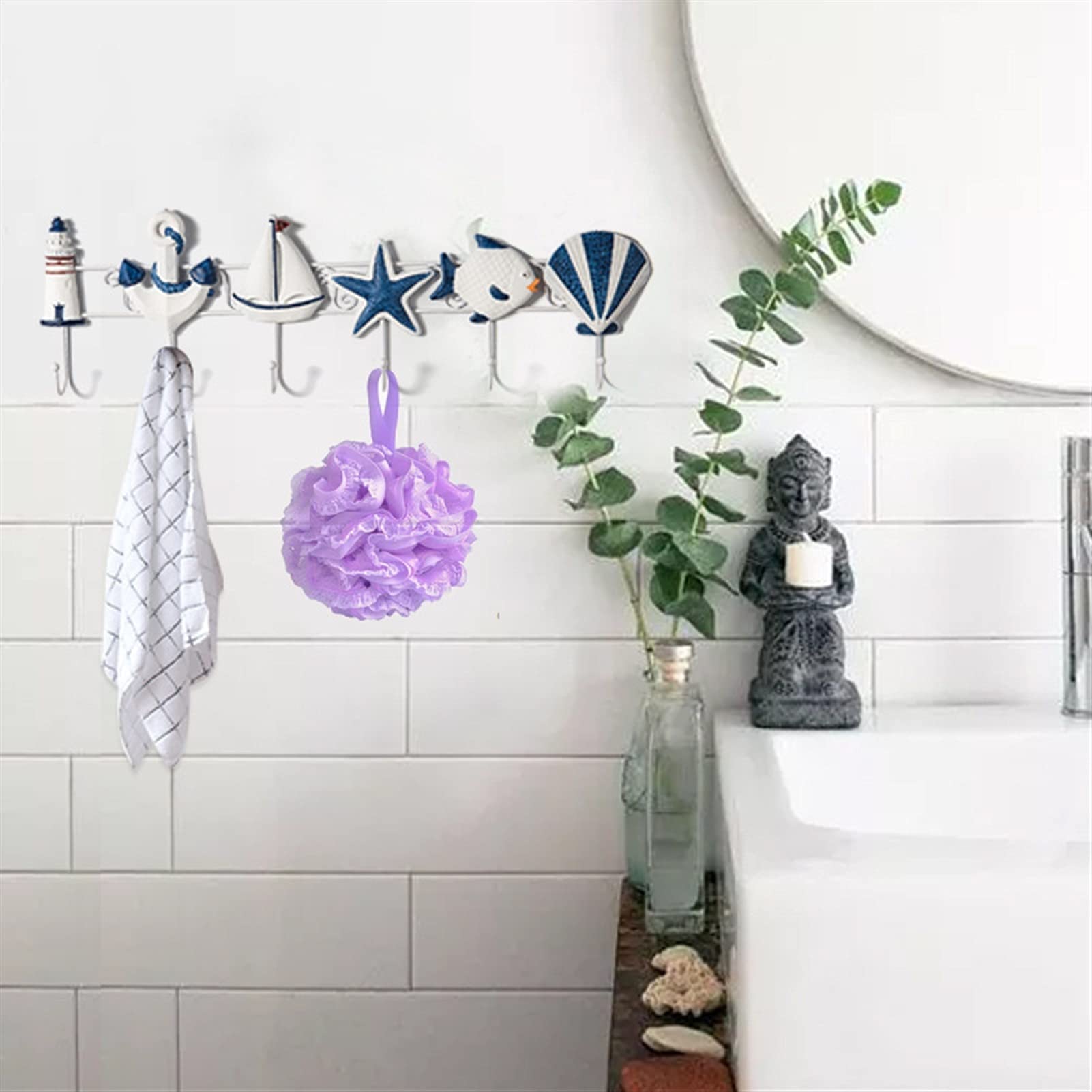Decorazione Da Parete In Legno Rustico Stile Mediterraneo – 40 Cm Con Conchiglie E Stelle Marine - 4