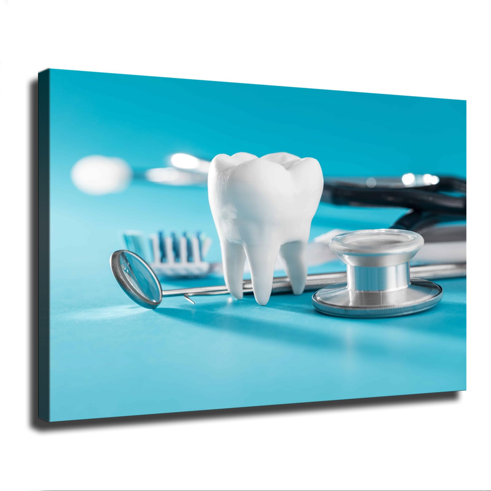 The Art of Dental Implants - Dental Services - Dental Clinic - Dental Office Poster Wall Art Canvas Painting Posters and Prints Wall Art Pictures for Living Room Bedroom Background Wall Decor (20×30inch-Framed)