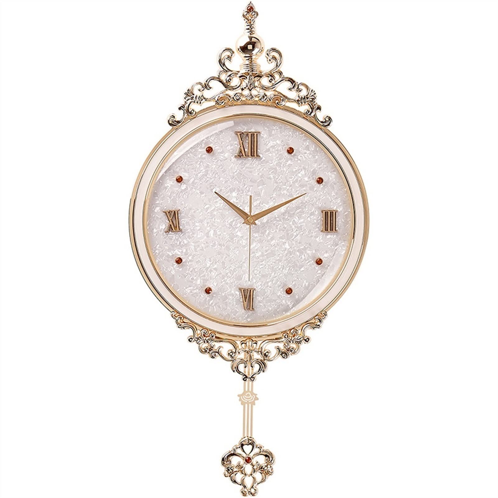 MYUYEE Wall Clocks New Chinese Style Home Bedroom Living Room Corridor ation Floating Clock Metal Pointer Office Dining Room Non-Ticking Clocks Wall Clocks for Living Room