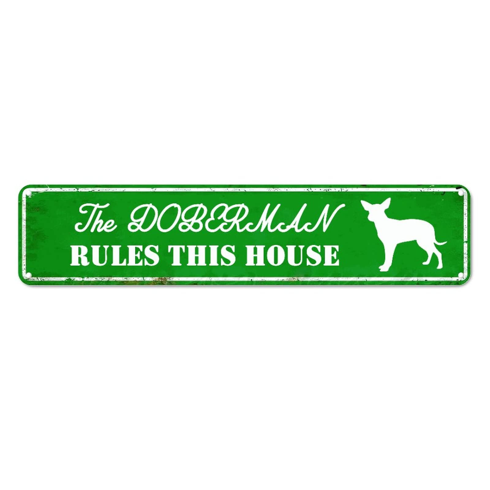 The Boderman Rules This House Retro Tin Signs Aluminum Metal Sign for Home Kitchen Garden Wall Non-Fade Pub Club Decor 4x16 Inch