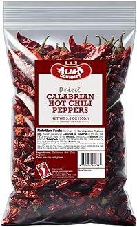 Alma Gourmet Dried Calabrian Chili Peppers Whole | 100 Gram | 3.5 Ounce